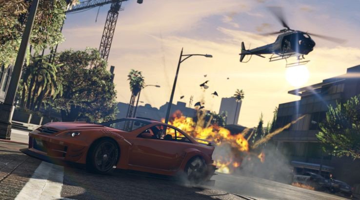 grand theft auto 5 helicopter car chase